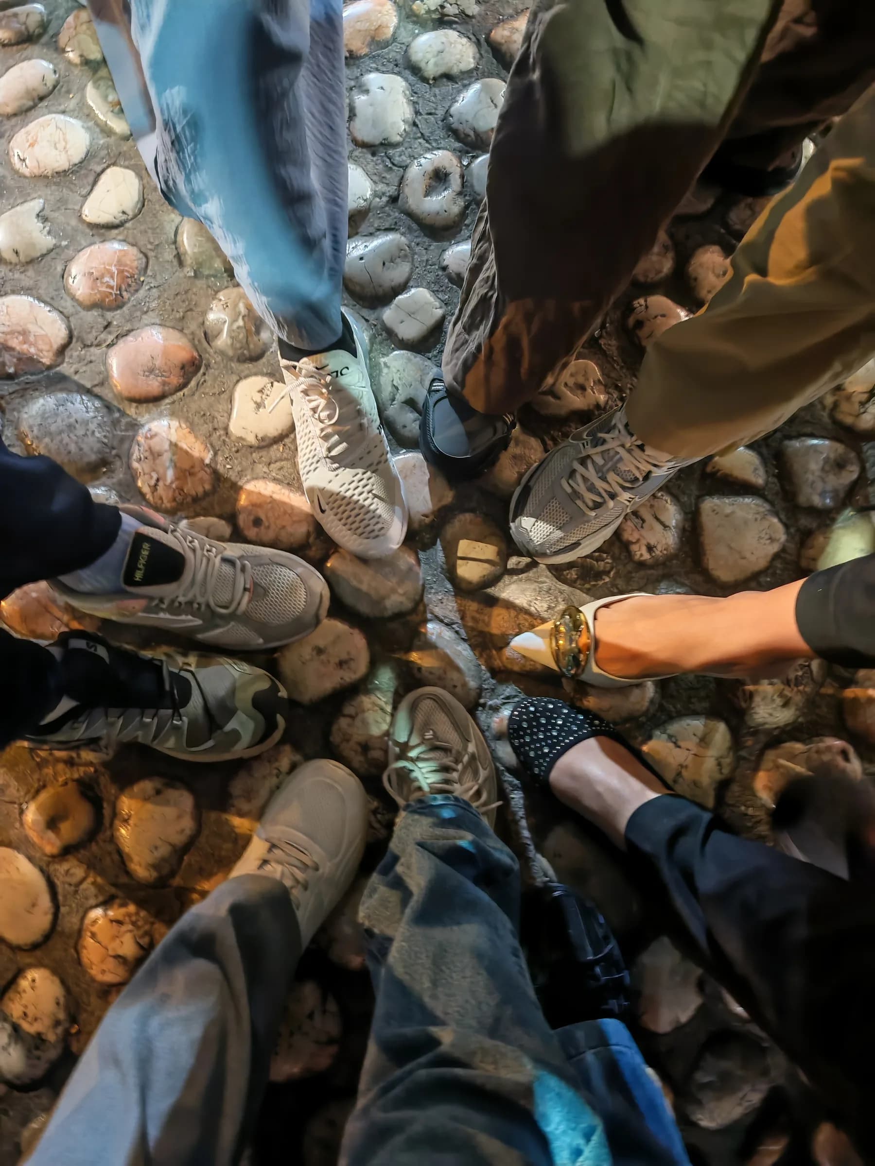 Hiking boots and trainers on Sarajevo's cobbled streets