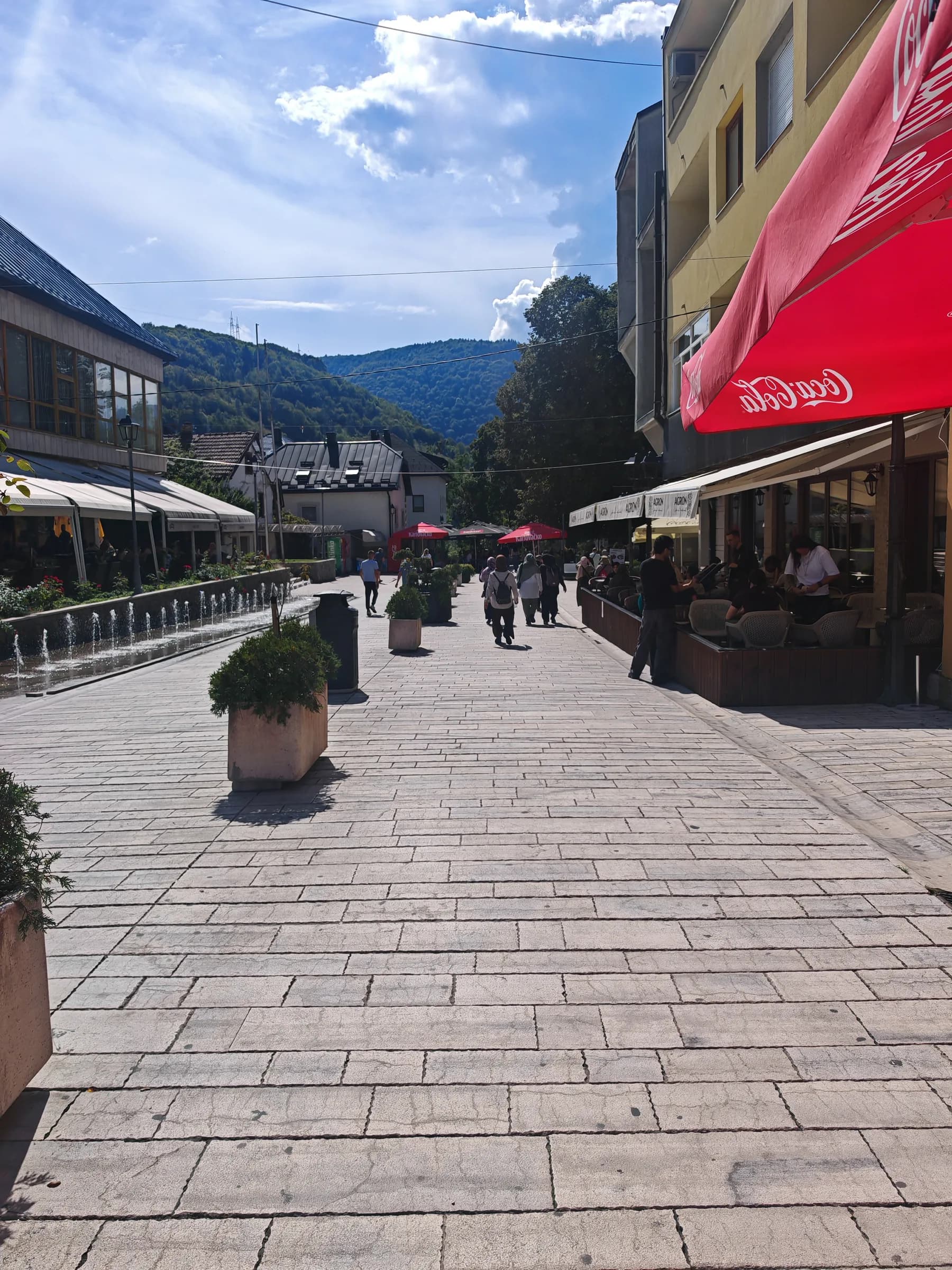 A pedestrian street in Jajce's old town